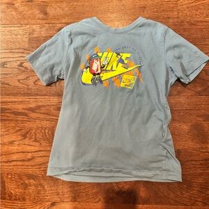 Nike Kids Gray Graphic Tee with Orange Accents